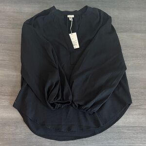 a new day Black Textured Blouse